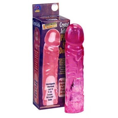 Vac U Lock - Crystal Jelly Pink Dildo