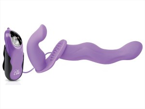 FF Elite vibrerende pentreer voorbind dildo 15cm (paars)