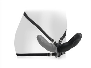 Fetish Fantasy Elite dubbele strap-on dildo (zwart)