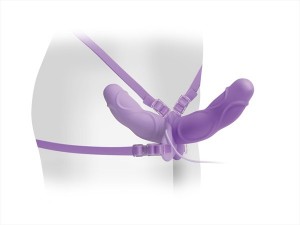 Fetish Fantasy Elite dubbele strap-on vibrator (paars)