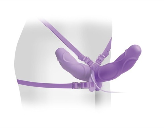 Fetish Fantasy Elite dubbele strap-on vibrator (paars)